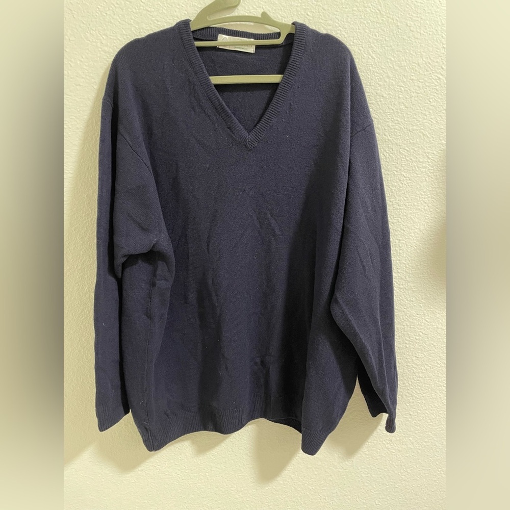 Marks & Spencer Pure New Wool Sweater - Deep Blue